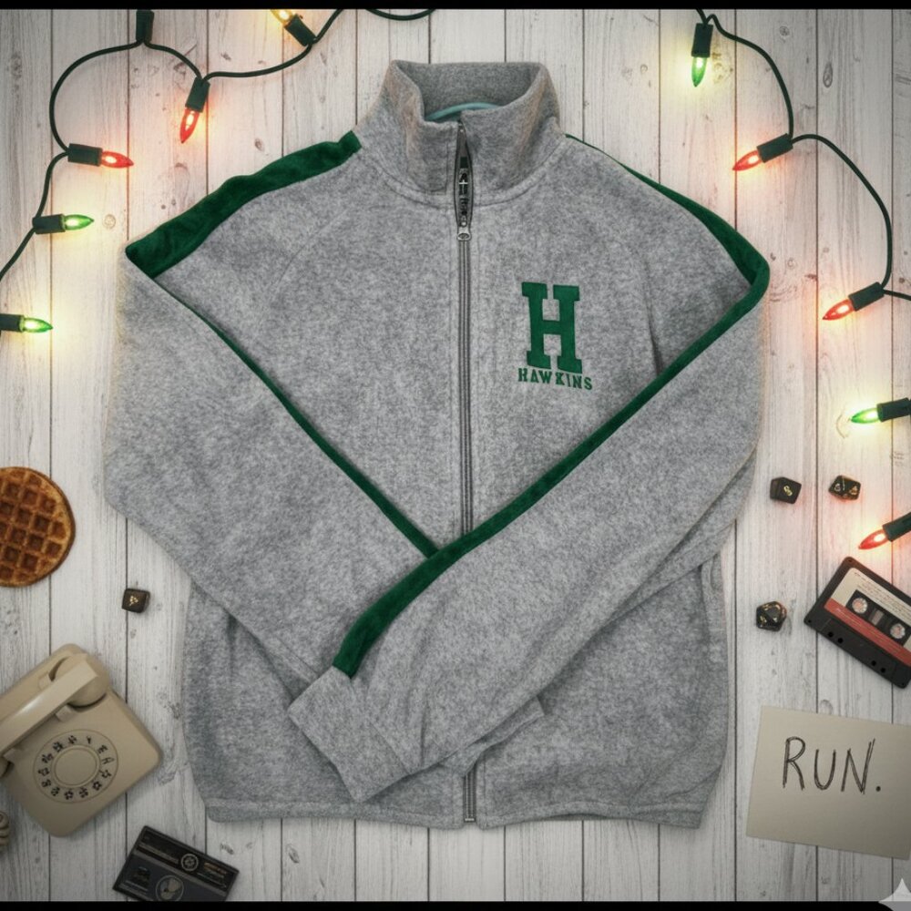 Stranger Things Netflix Hawkins High Full Zip Fleece Jacket